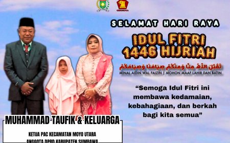 Anggota DPRD Muhammad Taufik mengucapkan Selamat Hari Raya Iedul Fitri 1446 H