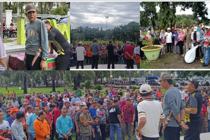 Sumbawa Bersih dan Siap Sambut Idul Fitri & STQH 2025: Bupati-Wabup Pimpin Gotong Royong  Di Lapangan Pahlawan