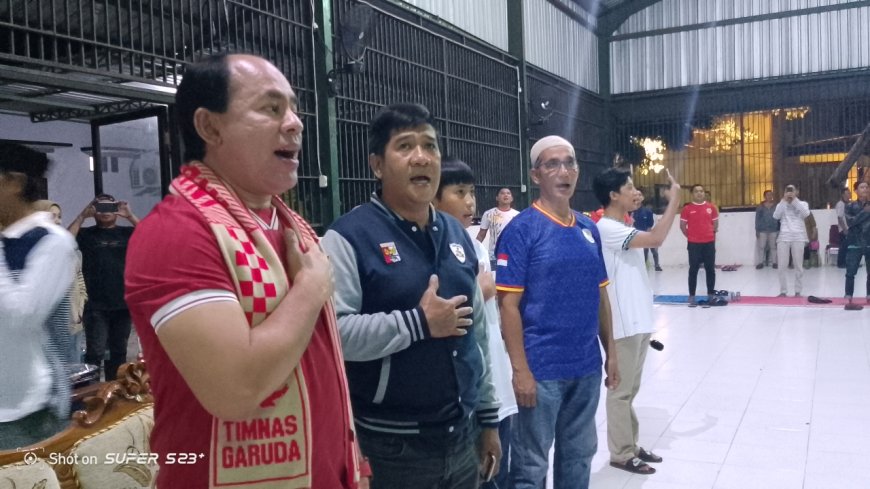 KONI Sumbawa Gelar Nobar Sengit Indonesia vs Bahrain, Gol Tunggal Bawa Kemenangan Garuda Dibabak Pertama.