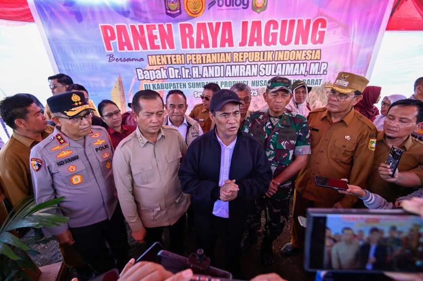Sumbawa Menuju Sentra Hilirisasi Pangan Nasional: Mentan  Tegaskan Pembelian Jagung dan Gabah Sesuai HPP