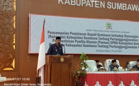 Bupati  Sumbawa  Paparkan Pertanggungjawaban APBD 2024 pada Paripurna DPRD, Raih Opini WTP dari BPK