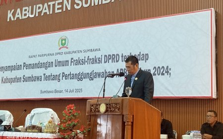 DPRD Sumbawa Gelar Paripurna. Fraksi NasDem Apresiasi WTP, Dorong Kenaikan Target PAD, dan Soroti Pembangunan Jalan Agrowisata