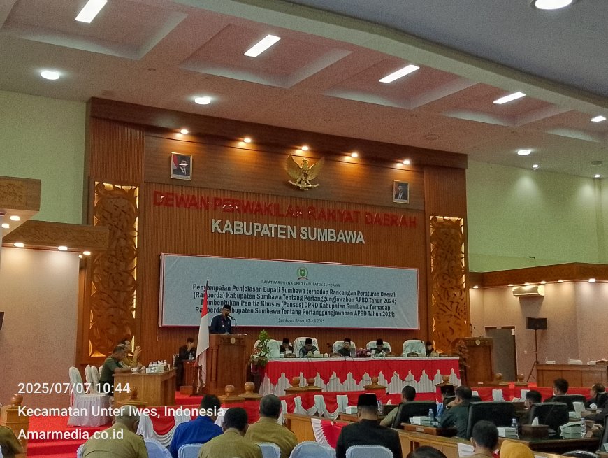 Bupati  Sumbawa  Paparkan Pertanggungjawaban APBD 2024 pada Paripurna DPRD, Raih Opini WTP dari BPK