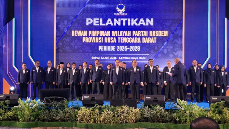 Mori Hanafi Resmi Pimpin Nasdem NTB, Gubernur Iqbal Ajak Partai Politik Berangkulan Bangun Daerah