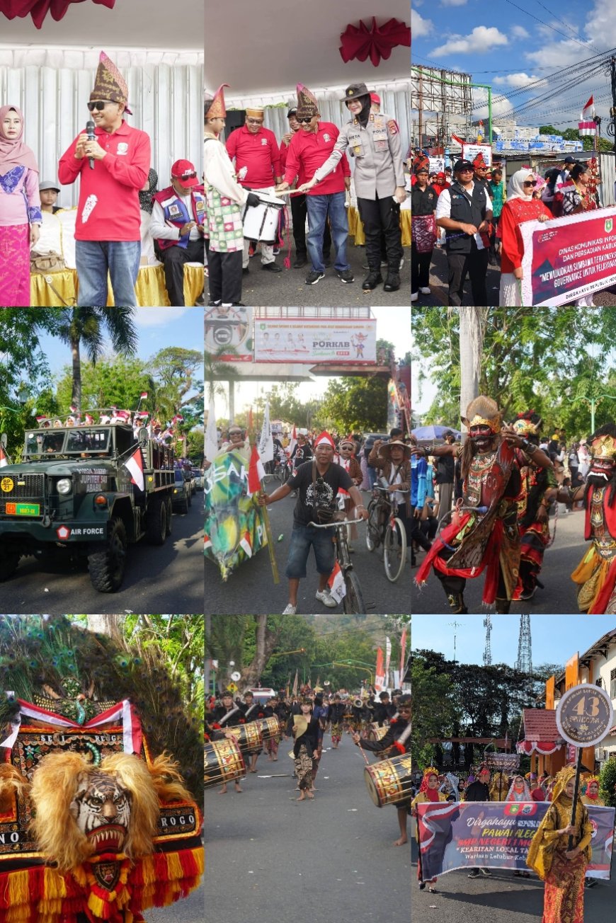Pawai Budaya HUT Ke-80 RI di Sumbawa Pukau Ribuan Penonton