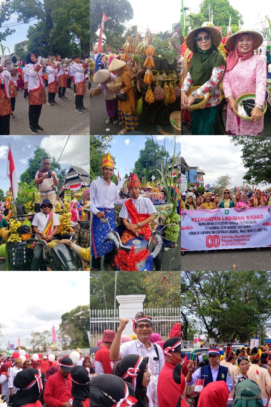 Pawai Budaya HUT Ke-80 RI di Sumbawa Pukau Ribuan Penonton