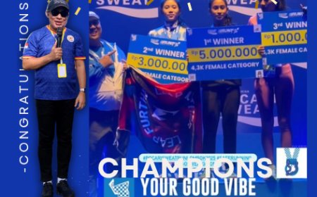 Ketua KONI Sumbawa Bangga, Bautriani Raih Juara I di Ajang Pocari Sweat Run Mandalika