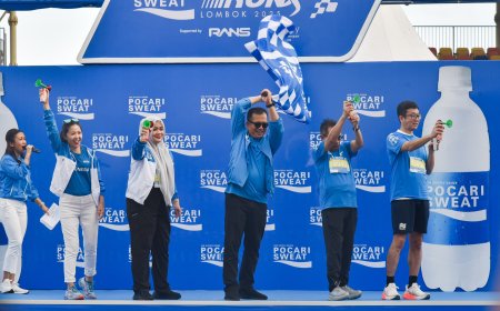 Pocari Siap Jadikan NTB Hub Kejuaraan Lari Infonesia, 9.000 Pelari Pocari Run di Lepas Gubernur Iqbal