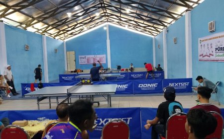 Perolehan Medali Sementara Cabang Tenis Meja PORKAB Sumbawa 2025.  Unter Iwes dan Moyo Utara Amankan Medali