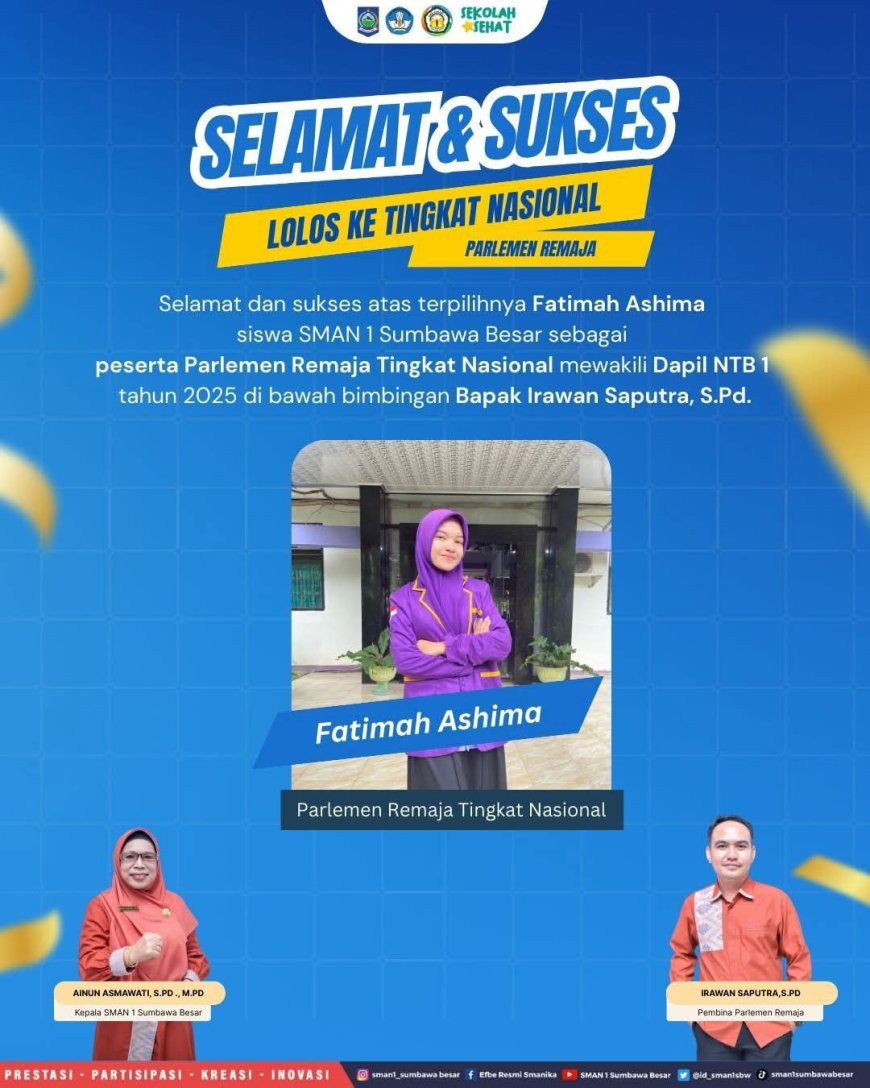 Siswa SMAN 1 Sumbawa Besar Kembali Lolos ke Parlemen Remaja Nasional Selama Enam Tahun Berturut-turut