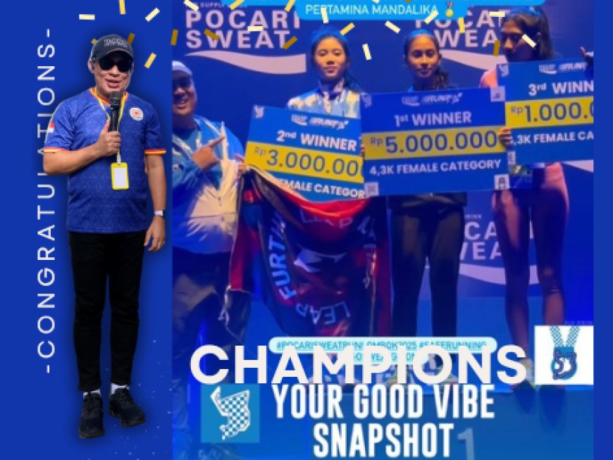 Ketua KONI Sumbawa Bangga, Bautriani Raih Juara I di Ajang Pocari Sweat Run Mandalika