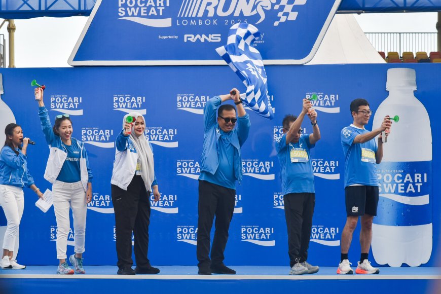 Pocari Siap Jadikan NTB Hub Kejuaraan Lari Infonesia, 9.000 Pelari Pocari Run di Lepas Gubernur Iqbal