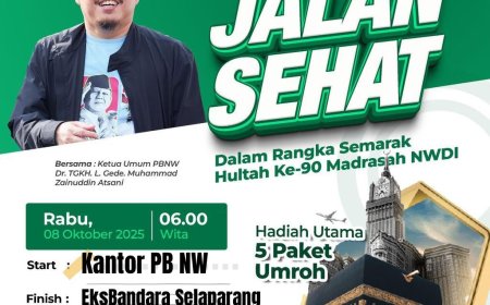 Spektakuler! Jalan Sehat Hultah Madrasah NWDI ke-90 Target 30 Ribu Peserta, Hadiah Utama Umrah