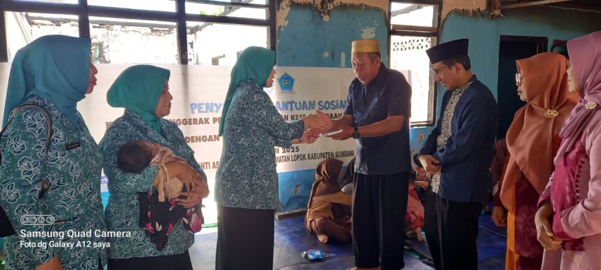 TP PKK Sumbawa Serahkan Bantuan Sosial ke Panti Asuhan Al Mizan Lopok Pasca Kebakaran