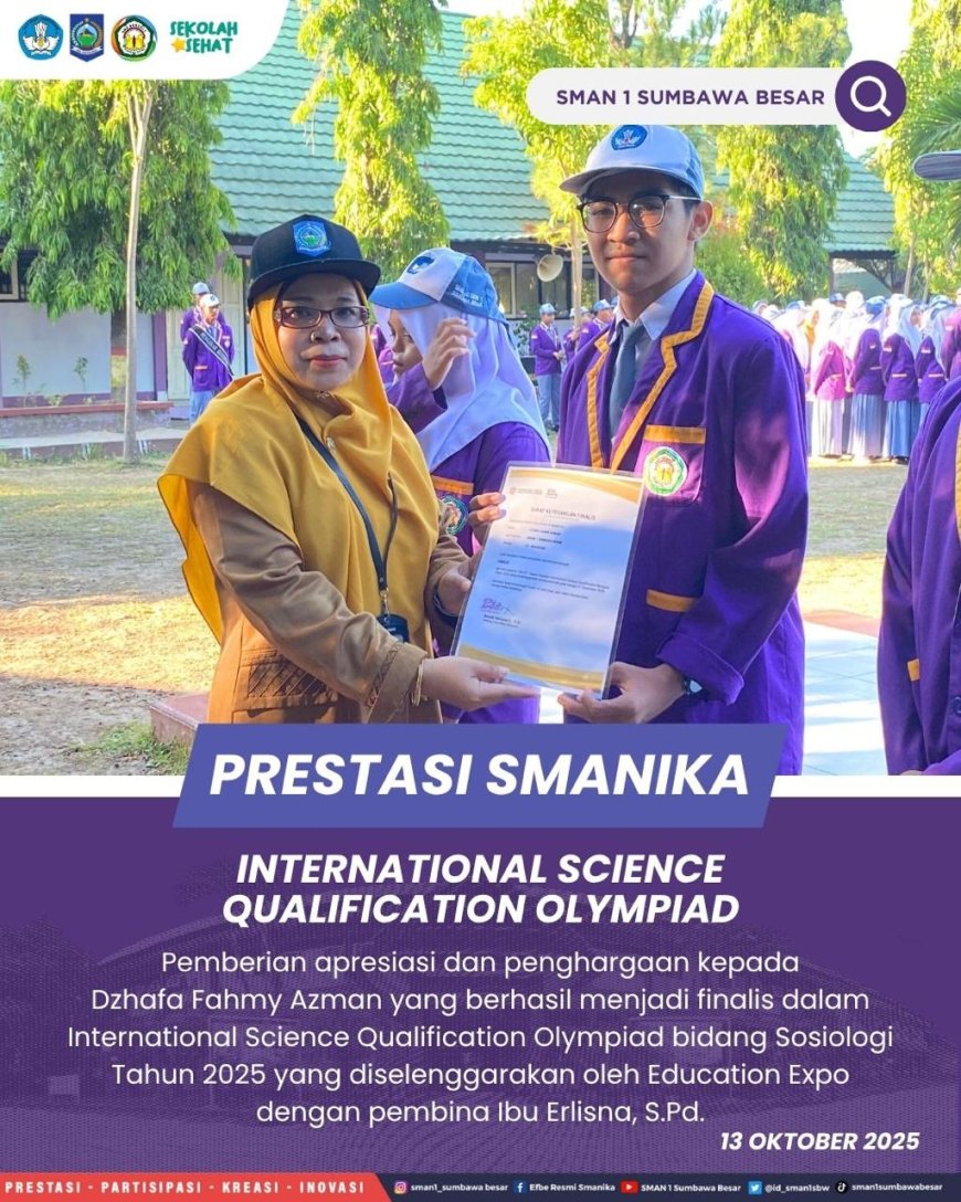 Kepala SMAN 1 Sumbawa Besar Apresiasi Siswa Berprestasi di Kancah Olimpiade Internasional dan Nasional 2025