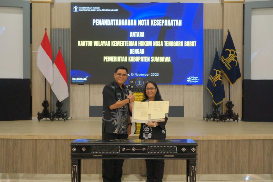 Pemkab Sumbawa Perkuat Layanan Hukum Melalui MoU Strategis dengan Kanwil Kemenkum NTB