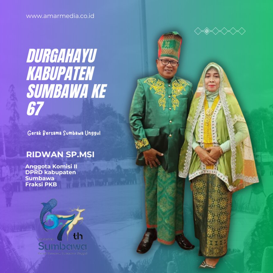 Anggota DPRD Kabupaten Sumbawa Ridwan SP.M.Si mengucapkan Dirgahayu Kabupaten Sumbawa ke 67