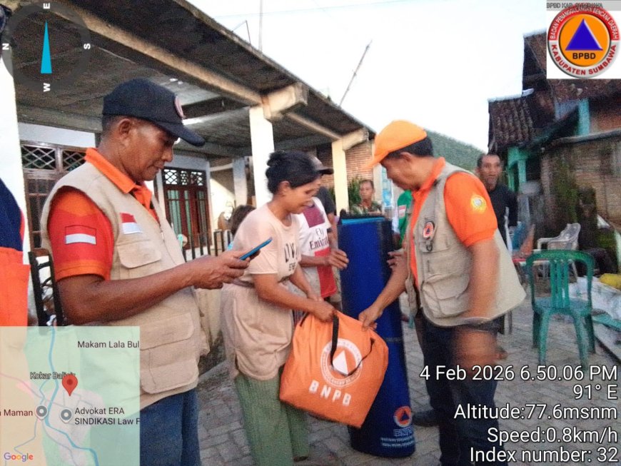BPBD Kabupaten Sumbawa Salurkan Bantuan ke Korban Kebakaran di Desa Batu Bulan