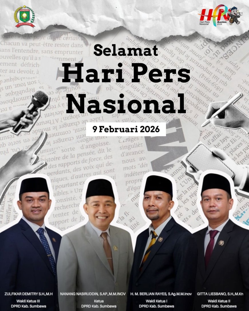 Pimpinan DPRD Kabupaten Sumbawa Mengucapkan Selamat HPN 2026
