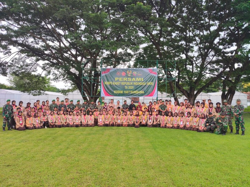 Sinergi Patriotisme: Ratusan Siswa dan Siswi Ikuti Persami KKRI di Markas Kodim 1607/Sumbawa