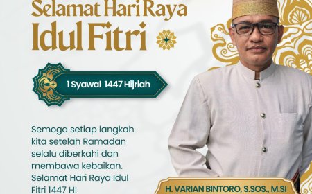 Kepala Dinas Dukcapil H Varian Bintoro S.Sos.M.Si : Selamat Hari Raya Idul Fitri 1 Syawal 1447 H