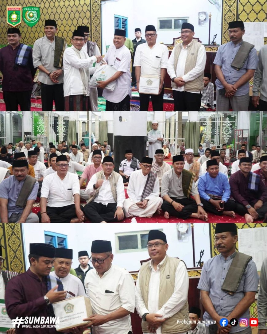 Safari Ramadhan di Desa Empang Atas, Bupati H. Jarot Salurkan Bantuan dan Paparkan Capaian Setahun Pembangunan Sumbawa