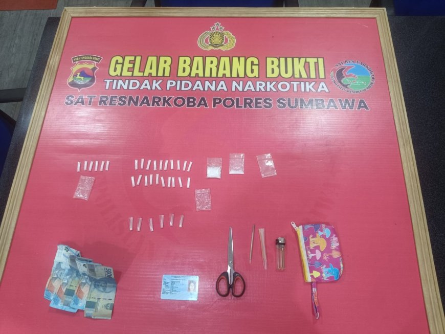 Sat Resnarkoba Polres Sumbawa Ringkus Pengedar di Tarano, 29 Poket Sabu Berhasil Diamankan
