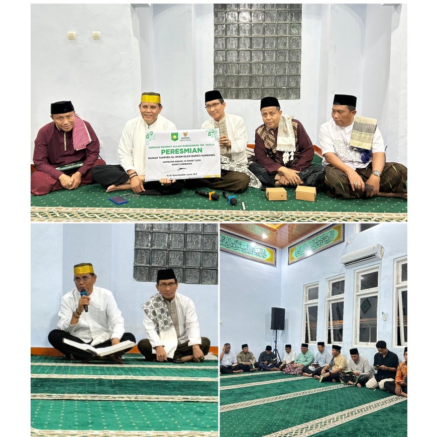 Bupati Sumbawa  Resmikan Rumah Tahfizh Al-Imam di Musholla Pendopo, Tumbuhkan Generasi Pecinta Al-Qur’an