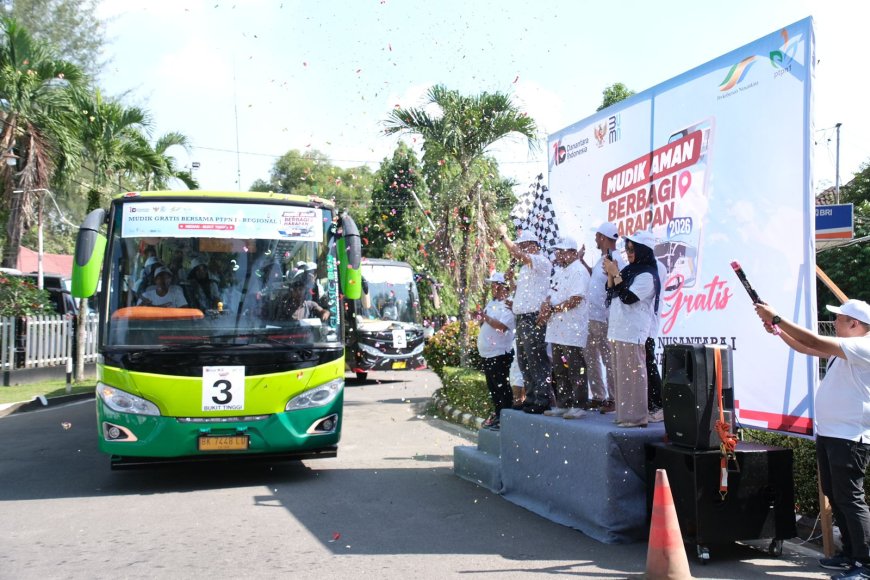 Mudik Aman Berbagi Harapan, PTPN 1 Regional 1 Lepas Tiga Bus Mudik Gratis