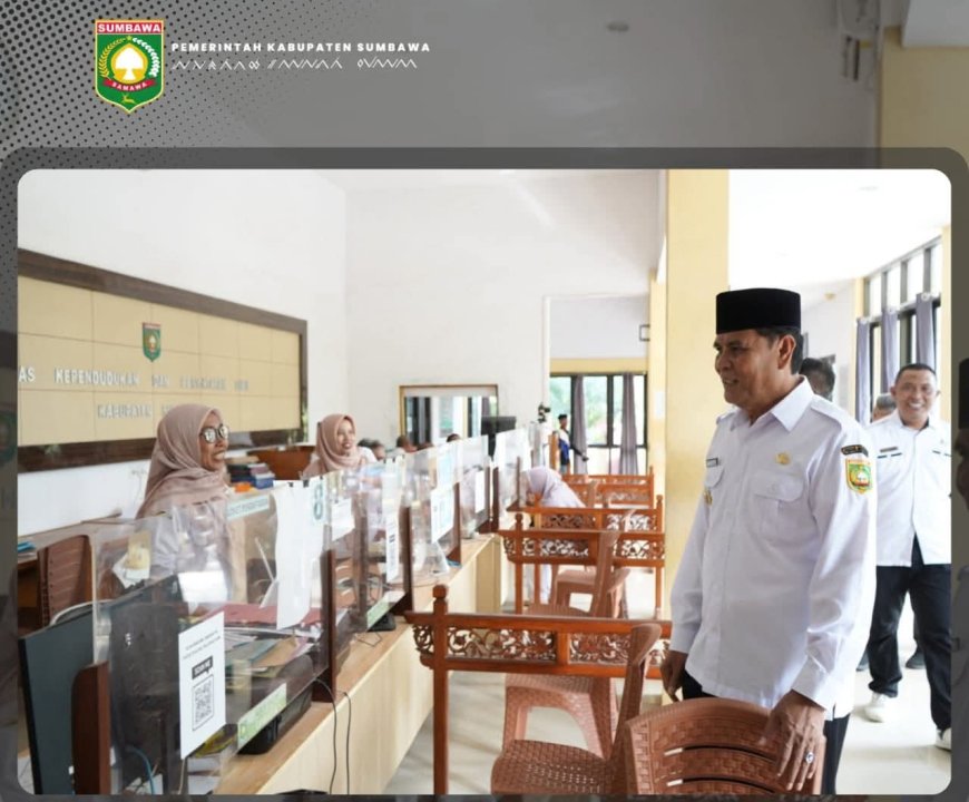 Bupati Sumbawa  Pantau Hari Pertama Kerja Pasca Lebaran, Tekankan Peningkatan Pelayanan Publik