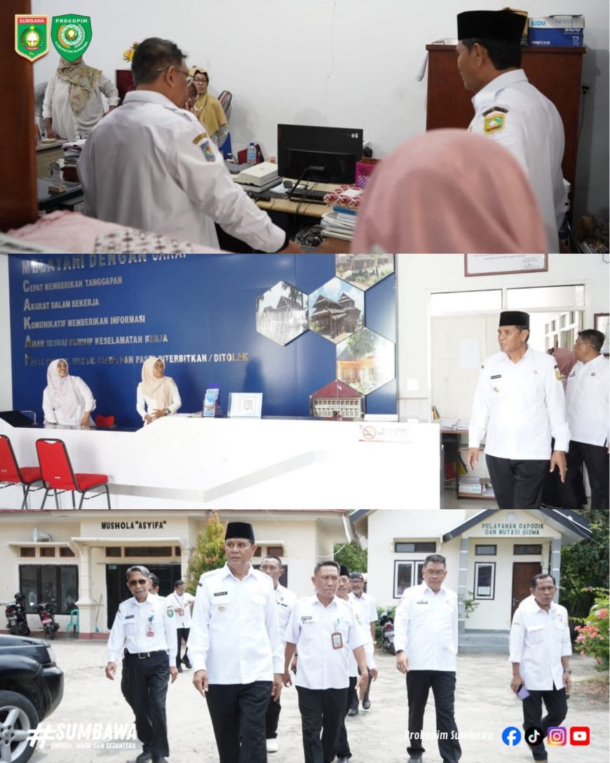 Bupati Sumbawa  Pantau Hari Pertama Kerja Pasca Lebaran, Tekankan Peningkatan Pelayanan Publik