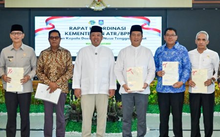 Hadiri Rakor Bersama Menteri ATR/BPN, Sekda Sumbawa Dorong Percepatan Sertifikasi Aset dan Sinkronisasi Tata Ruang