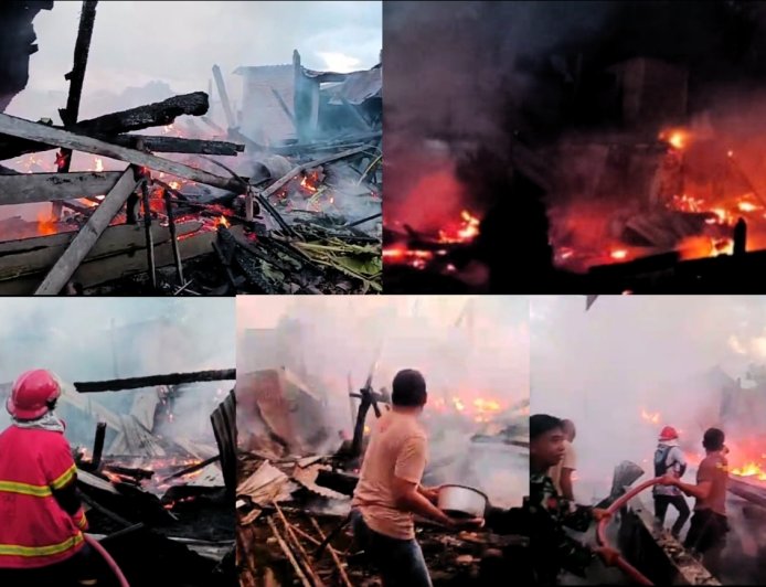 Duka di Pemangong: Si Jago Merah Hanguskan Rumah Panggung, Solidaritas Warga dan Damkartan Padamkan Api