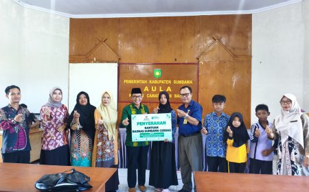 BAZNAS Sumbawa Salurkan Bantuan Program “Sumbawa Cerdas” untuk 272 Murid dan GTT di Alas Barat