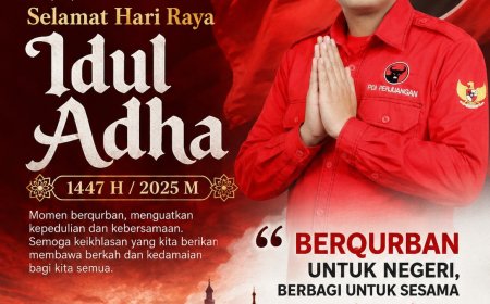 Ketua Fraksi PDI Perjuangan DPRD kabupaten Sumbawa mengucapkan Selamat Hari Raya Idul Adha 1447 H