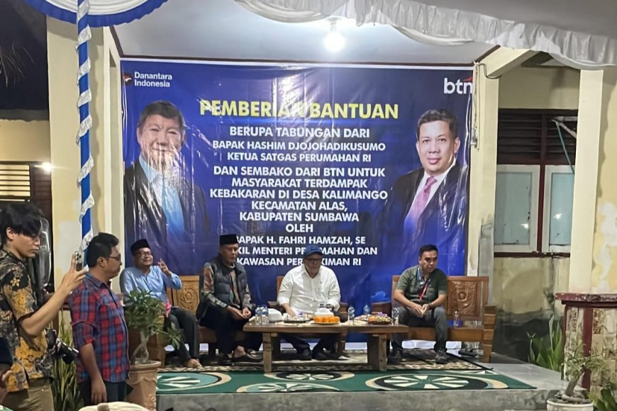 Wamen PKP RI Fahri Hamzah Temui Korban Kebakaran Kalimango, Huntara Ditarget Rampung Dua Bulan