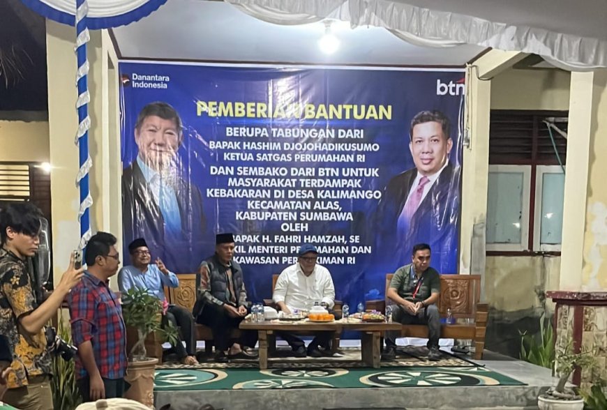 Wamen PKP RI Fahri Hamzah Temui Korban Kebakaran Kalimango, Huntara Ditarget Rampung Dua Bulan
