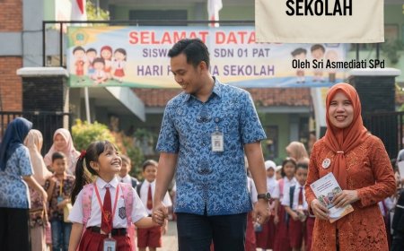 Gerakan Ayah Mengantar Anak di Hari Pertama Sekolah