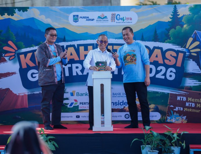 GELITRA NTB Diluncurkan, Gubernur Miq Iqbal Ajak Bangun Budaya Literasi dari Desa