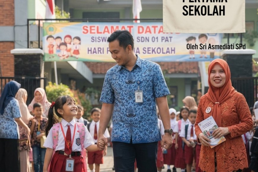 Gerakan Ayah Mengantar Anak di Hari Pertama Sekolah