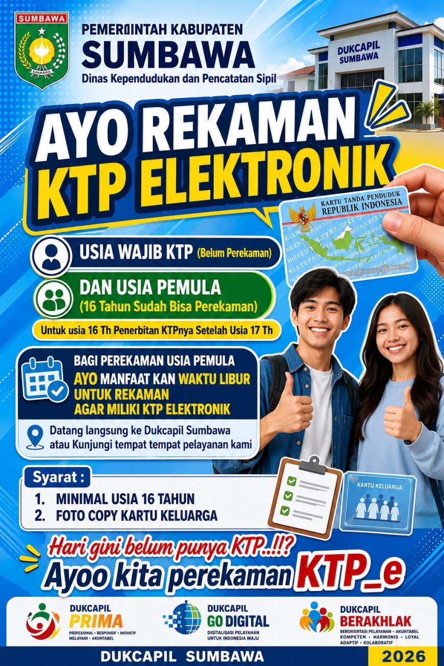 Disdukcapil Sumbawa Ajak Warga, Khususnya Pemula, Segera Lakukan Perekaman KTP-el dan Aktivasi IKD