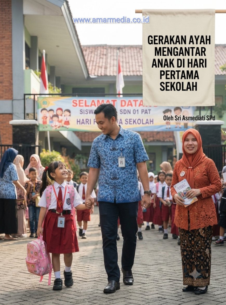 Gerakan Ayah Mengantar Anak di Hari Pertama Sekolah