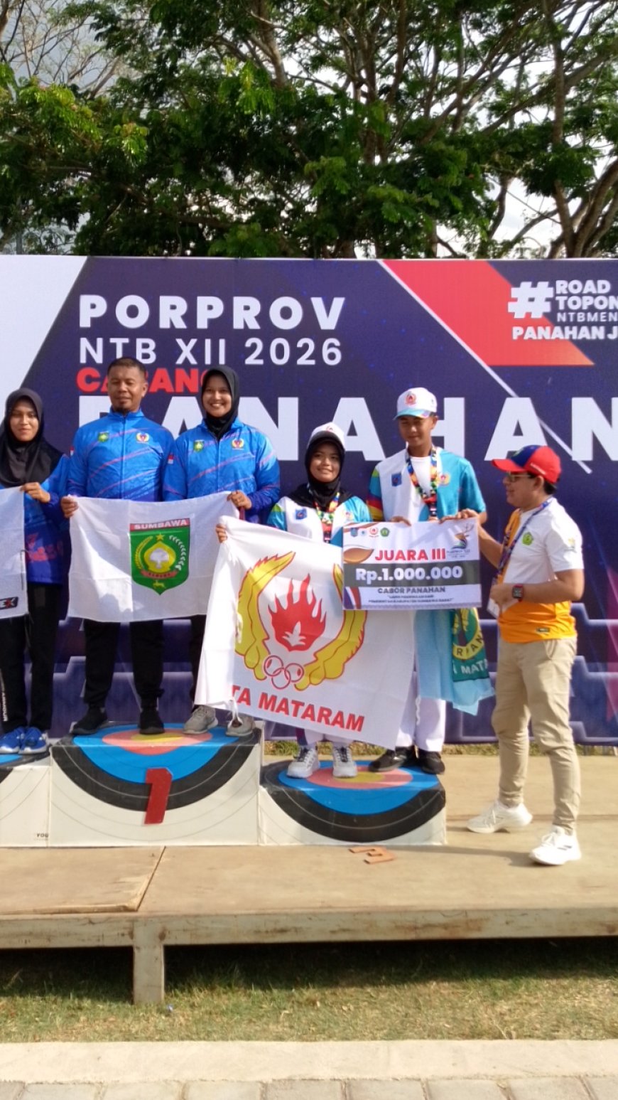 Kabupaten Sumbawa Mendominasi, Raih Emas Perak dan Perunggu  di Nomor Recurve 70m Mix Team dan   Compound  50 m Mix Team PORPROV NTB 2026