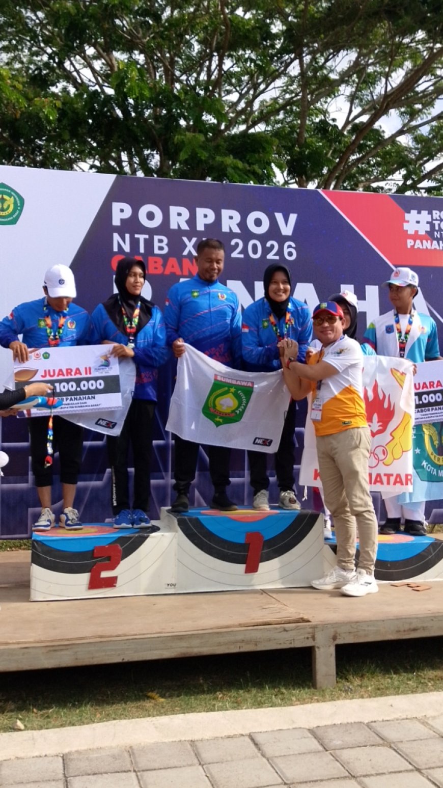 Kabupaten Sumbawa Mendominasi, Raih Emas Perak dan Perunggu  di Nomor Recurve 70m Mix Team dan   Compound  50 m Mix Team PORPROV NTB 2026