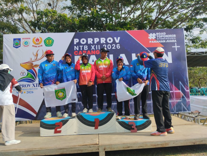Kabupaten Sumbawa Mendominasi, Raih Emas Perak dan Perunggu  di Nomor Recurve 70m Mix Team dan   Compound  50 m Mix Team PORPROV NTB 2026