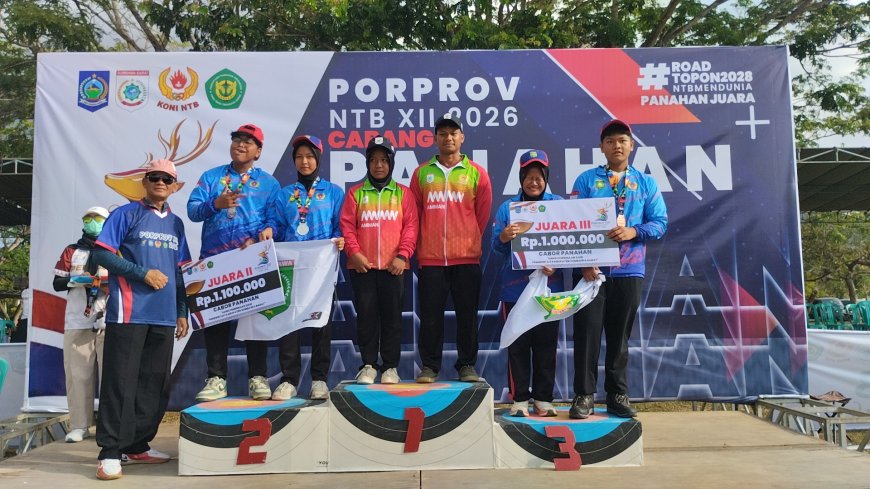 Kabupaten Sumbawa Mendominasi, Raih Emas Perak dan Perunggu  di Nomor Recurve 70m Mix Team dan   Compound  50 m Mix Team PORPROV NTB 2026