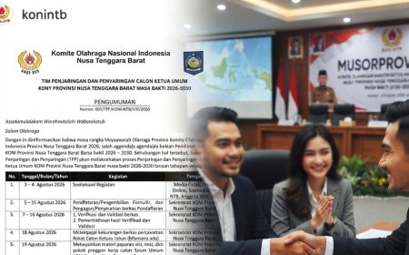 Cari Ketua Baru Periode 2026–2030, TPP KONI NTB Resmi Buka Penjaringan Bakal Calon