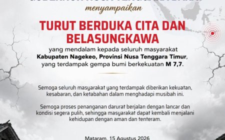 Solidaritas Antar Nusa Tenggara : Gubernur NTB Sampaikan Duka Mendalam untuk Korban Gempa M 7,7 Nagekeo