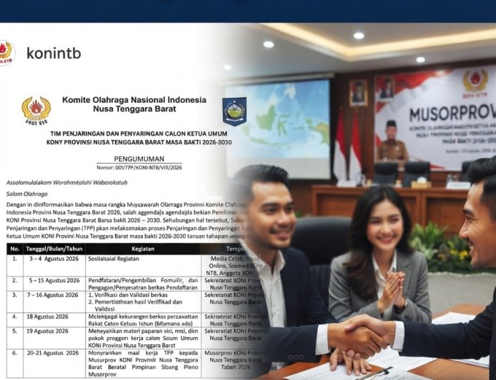 Cari Ketua Baru Periode 2026–2030, TPP KONI NTB Resmi Buka Penjaringan Bakal Calon