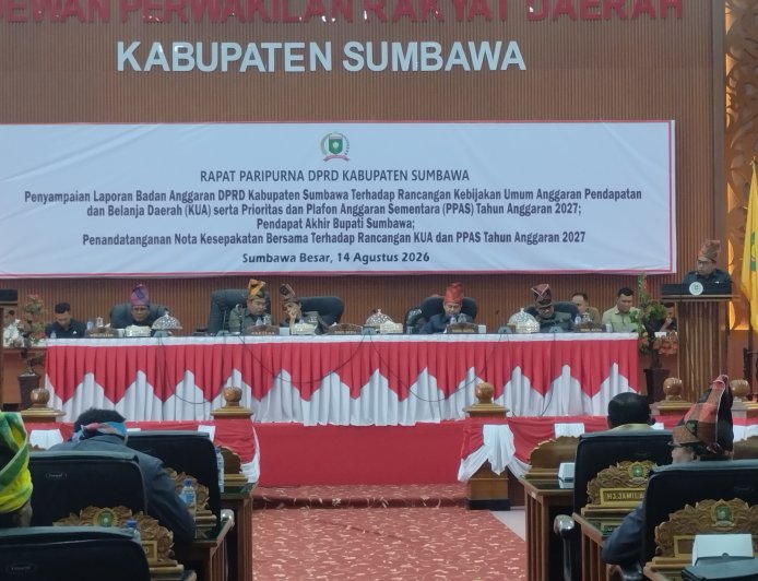 DPRD Sumbawa Gelar Sidang Paripurna: Penyampaian Laporan Banggar Terhadap KUA-PPAS Tahun Anggaran 2027